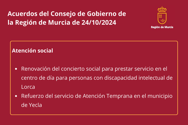 Acuerdos del Consejo de Gobierno de la Región de Murcia